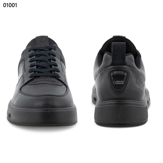 在庫1点限り EU40(25.0cm) エコー メンズ STREET 720 M スニーカー 靴 シューズ 本革 レザー GORE-TEX ゴアテックス 雨晴兼用 透湿 防水 シンプル ブラック 黒 送料無料 ECCO 520814