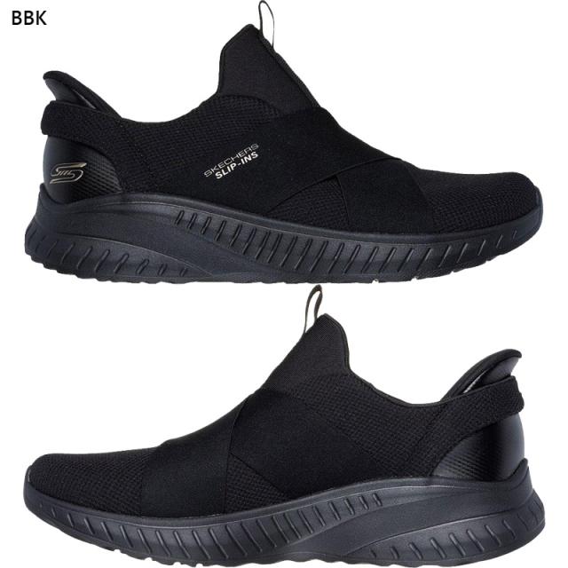 4E相当 幅広 ワイド スケッチャーズ レディース BOBS SQUAD CHAOS-YOUR MOMENT スニーカー 靴 シューズ スリップインズ ハンズフリー ブラック 黒 送料無料 SKECHERS 117505W 4E相当 幅広 ワイド スケッチャーズ レディース BOBS SQUAD CHAOS-YOUR