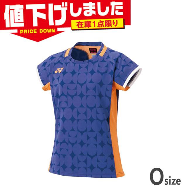 在庫1点限り Oサイズ ヨネックス レディース ウィメンズゲームシャツ バドミントン ウェア 競技 テニス 半袖 吸汗速乾 UVカット ストレッチ 日本製 ブルー 青 送料無料 YONEX 20852