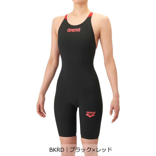 WA承認 アリーナ レディース レーシングワンピーススパッツ 水泳 ウェア 競技 競泳 オープンバック ハーフレッグ 公式大会 布帛水着 ブラック 黒 ネイビー 送料無料 arena AS6SRC10L_4