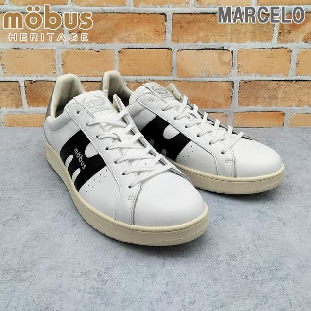 100周年記念モデル mobus HERITAGE モーブス メンズ MARCELO マルセロ スニーカー 靴 シューズ 日本製 MADE IN JAPAN あしなが効果 レザー 本革 ホワイト 白 送料無料 mobus MJ-2421