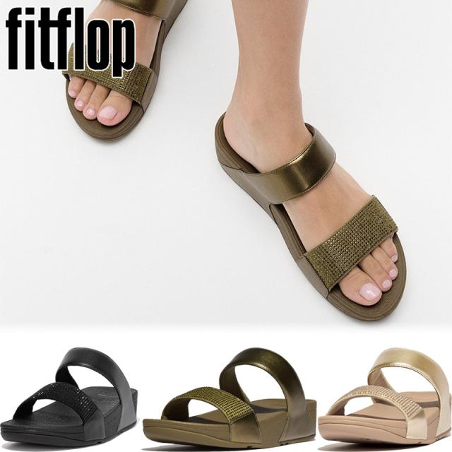 フィットフロップ レディース LULU クリスタル エンベリッシュド スライド サンダル 靴 シューズ コンフォート カジュアル きれいめ ブラック 黒 ベージュ グリーン 緑 送料無料 fitflop EC4-090 EC4-A94 EC4-C14