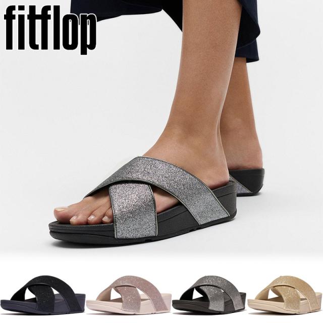 フィットフロップ レディース LULU グリッターダスト クロス スライド サンダル 靴 シューズ 上品 ラメ 疲れにくい ネイビー ピンク シルバー ゴールド 送料無料 fitflop IK6-054 IK6-399 IK6-675 IK6-C53