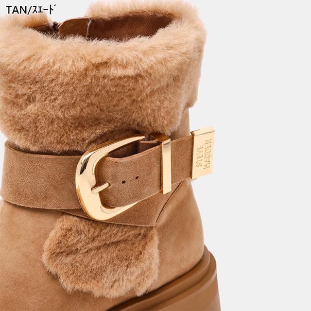 ヒール5cm スティーブマデン レディース ファースエードショート