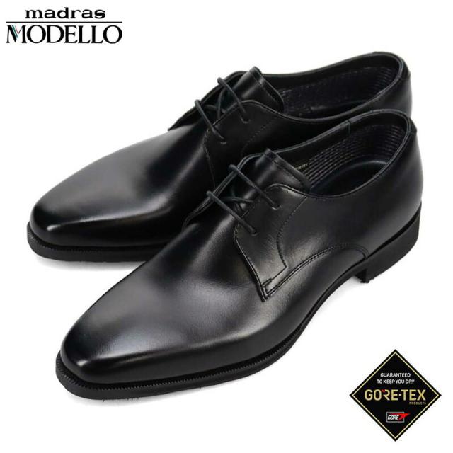 3E相当 モデロ メンズ ゴアテックス 外羽根プレーントゥ ドレスシューズ ビジネス 靴 シューズ 結婚式 冠婚葬祭 フォーマル ブラック 黒 送料無料 MODELLO DM2802G