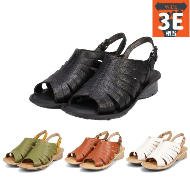 3E 幅広 ワイド ゴルフ レディース シティ ゴルフ City Golf 爽やかなサマーサンダル サンダル 靴 シューズ コンフォート バッグバンド 夏 ホワイト 白 ブラック 黒 ブラウン カーキ 茶色 送料無料 GOLF GFL20145