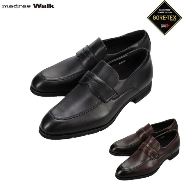 4E 幅広 ワイド マドラスウォーク メンズ ゴアテックス サラウンド フットウェア ローファー ローファー 靴 シューズ 快適 Uチップ ビジネス ブラック 黒 ブラウン 茶色 送料無料 madras Walk MW9643S