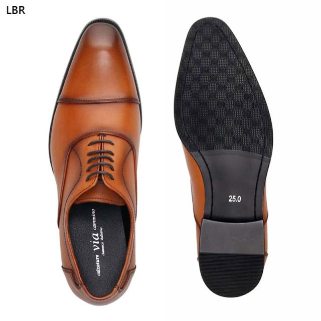 3E相当 幅広 ワイド ヴィアカミーノ メンズ 内羽根ストレートチップ