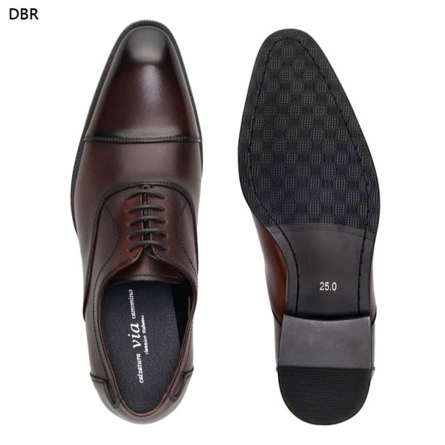 3E相当 幅広 ワイド ヴィアカミーノ メンズ 内羽根ストレートチップ