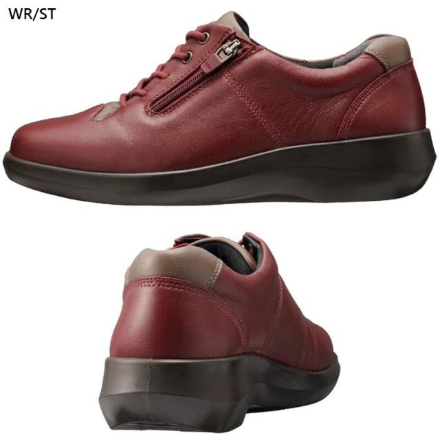 4E 幅広 ワイド アキレス ソルボ レディース C 556 靴 シューズ カジュアル おしゃれ 本革 羊革 外羽根 撥水 サイドファスナー付き ブラック 黒 送料無料 ACHILLES SORBO ASC5560