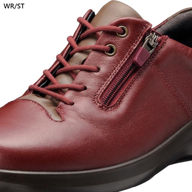 4E 幅広 ワイド アキレス ソルボ レディース C 556 靴 シューズ カジュアル おしゃれ 本革 羊革 外羽根 撥水 サイドファスナー付き ブラック 黒 送料無料 ACHILLES SORBO ASC5560