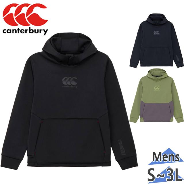 カンタベリー メンズ ダフテックエアーライト プルオーバーフーディー アパレル カジュアル トップス 長袖 シンプル ブラック 黒 ネイビー カーキ 送料無料 canterbury RG425568