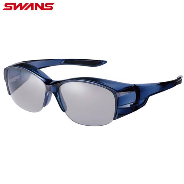 スワンズ メンズ レディース Over Glass ハーフリム 偏光レンズモデル アクセサリー スポーツサングラス アウトドア 運転 釣り UVカット メガネ対応 ブルー 青 送料無料 SWANS OG50051