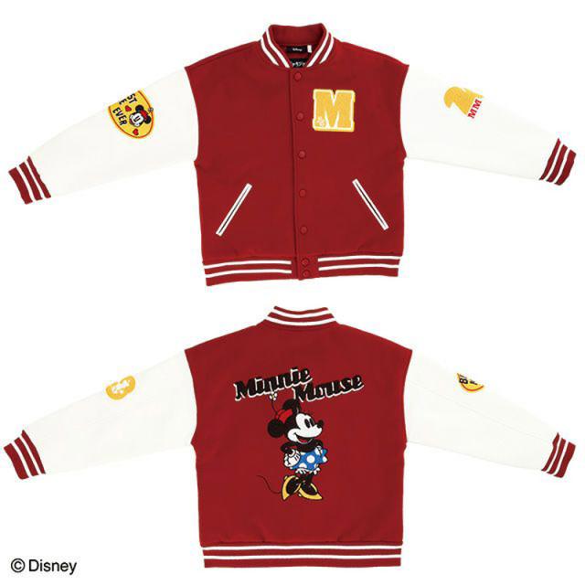 キャラジャン charajan 丸眞 メンズ レディース ミニーマウス ベストミーエバー アパレル ディズニー Disney スタジャン 上着 キャラクター レッド 赤 送料無料 MARUSHIN 2335074400