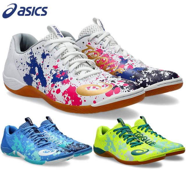 2E相当 アシックス メンズ レディース TOQUE 8 サッカー フットサル 靴 シューズ 競技 インドア用 耐久 運動 スポーツ ホワイト 白 ブルー 青 イエロー 黄色 送料無料 asics 1113A044