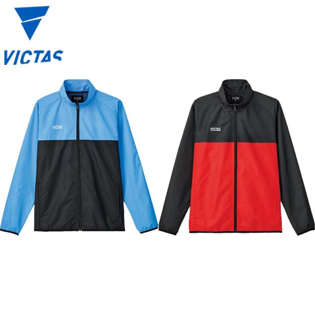 ビクタス メンズ レディース プレイエンデュランスジャケット 卓球 競技 ウインドブレーカー 部活 アップ 軽量 暴風 長袖 シンプル ブルー レッド 青 赤 送料無料 VICTAS 642401