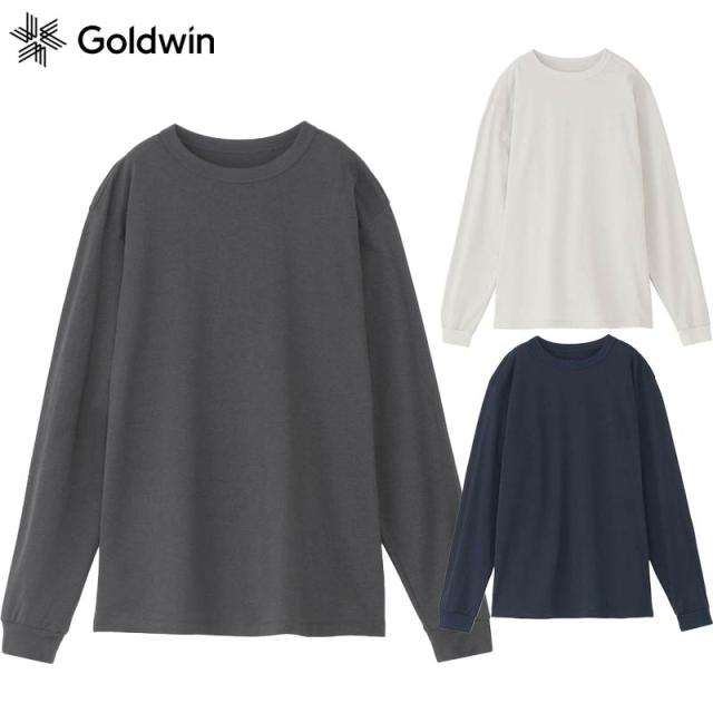 ゴールドウィン メンズ レディース リオプティマム ペーパーロングスリーブTシャツ アパレル トップス 長袖 カジュアル 運動 スポーツ ホワイト 白 グレー ネイビー 灰色 送料無料 Goldwin GC44146