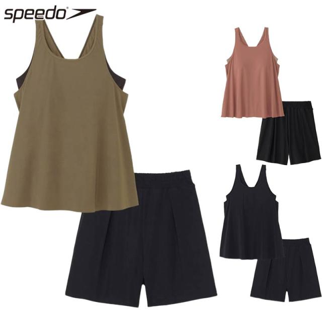 スピード レディース ステイフィットエコフレアセパレーツ 水泳 ウェア 競技 UVケア ストレッチ シンプル 運動 スポーツ ブラック 黒 ブラウン カーキ 茶色 送料無料 speedo SFW22333