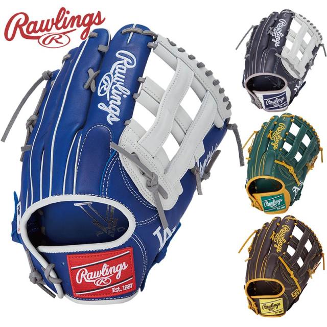 ローリングス メンズ レディース 軟式 HYPER TECH MLB TEAM 外野手用 サイズ 12.75 野球 アクセサリー 競技 グローブ 運動 スポーツ ネイビー ブラウン グリーン 茶色 緑 送料無料 RAWLINGS GR5HTMY719