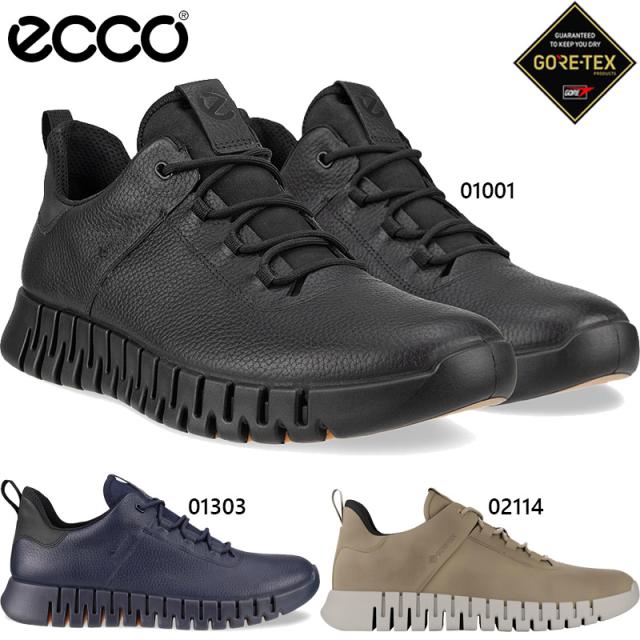 エコー メンズ GRUUV GORE-TEX スニーカー 靴 シューズ ウォーキング カジュアル シンプル ゴアテックス 防水 本革 旅行 お出かけ 通勤 ブラック 黒 ネイビー ブラウン 茶色 送料無料 ECCO 525224