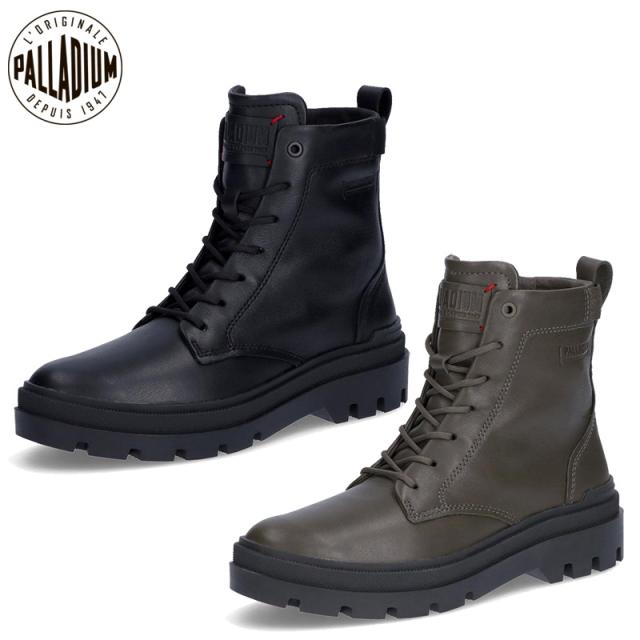 パラディウム レディース PALLAGRADE OFFICER L ブーツ 靴 シューズ ショート おしゃれ スニーカー ハイカット カジュアル レザー 柔らかい ブラック 黒 グレー 灰色 送料無料 PALLADIUM 99524