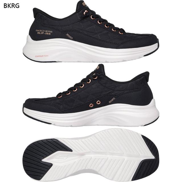 スケッチャーズ レディース CONTOUR FOAM-GOLDEN HOUR スニーカー 靴 シューズ スリップインズ ハンズフリー ローカット ホワイト 白 ブラック 黒 送料無料 SKECHERS 150413