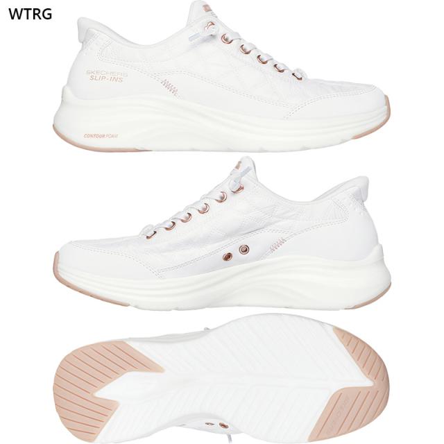 スケッチャーズ レディース CONTOUR FOAM-GOLDEN HOUR スニーカー 靴 シューズ スリップインズ ハンズフリー ローカット ホワイト 白 ブラック 黒 送料無料 SKECHERS 150413