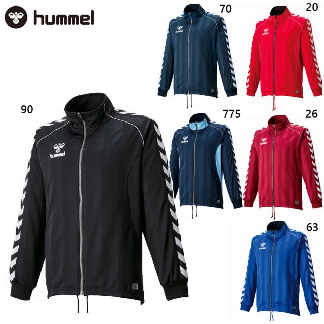 ヒュンメル メンズ ウォームアップジャケット アパレル 長袖 吸汗速乾 3D反射ワッペン シャドーストライプ ブラック 黒 ネイビー ブルー レッド 青 赤 送料無料 hummel hat2059