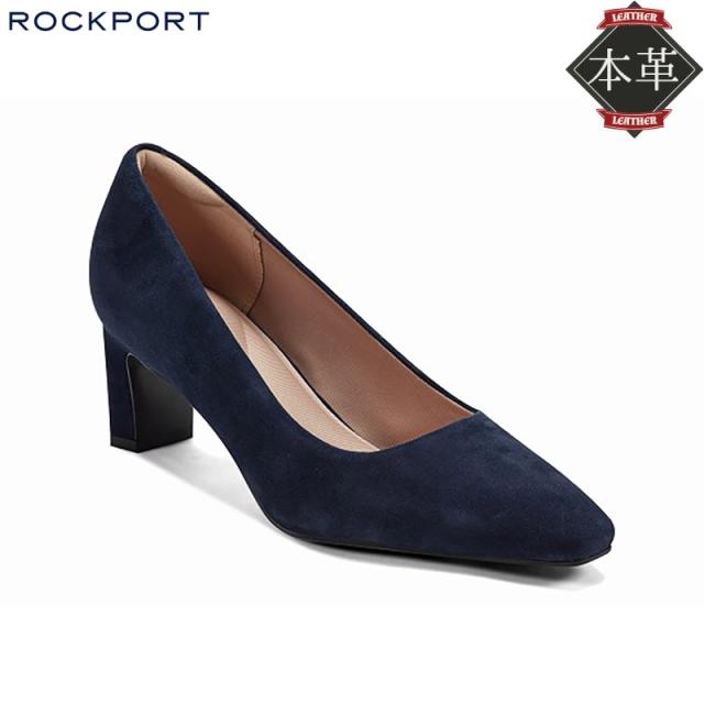 ロックポート レディース TOTAL MOTION MERIDA パンプス 靴 シューズ オフィス フォーマル 通勤 仕事 本革 レザー ゴートレザー 太めヒール スエード ネイビー 送料無料 ROCKPORT P25F10M