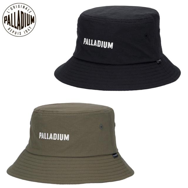 パラディウム メンズ レディース EMBROIDERED BUCKET HAT 帽子 撥水 バケットハット 刺繍ロゴ ナイロン ブラック 黒 グリーン 緑 送料無料 PALLADIUM C3464