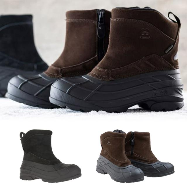カミック キャラバン メンズ シャンプラン WIDE ブーツ 靴 シューズ 防寒 保温 雪 雨 脱ぎ履きしやすい 防水加工 耐寒 断熱 レザー ブラック 黒 ブラウン 茶色 送料無料 Caravan 1600228