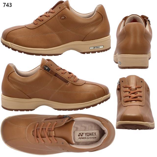 3.5E 幅広 ワイド ヨネックス(ウォーキング) レディース パワークッションLC41 スニーカー 靴 シューズ ウォーキング 旅行 散歩 撥水人工皮革 ブラック 黒 ブラウン 茶色 送料無料 YONEX SHWLC41
