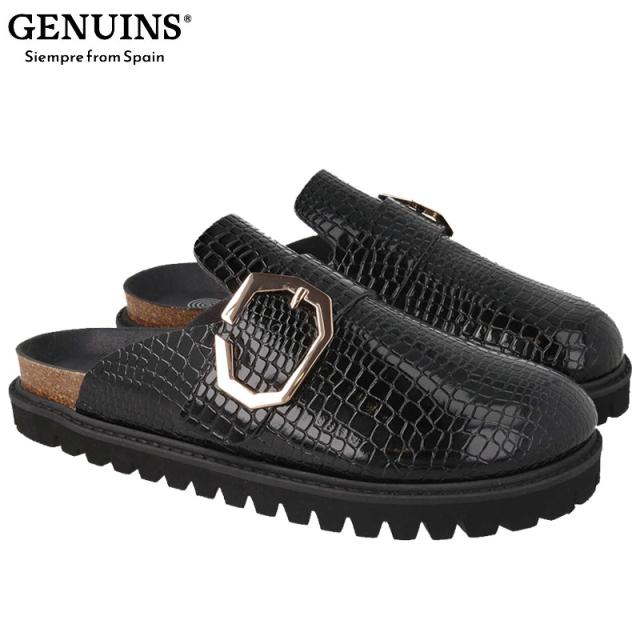 GENUINS レディース GRISEL ジェニュインズ サンダル 靴 シューズ サボ カジュアル ブラック 黒 送料無料 GENUINS G106625
