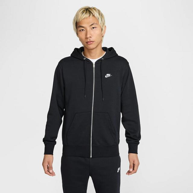 ナイキ メンズ レディース パーカー クラブ FT L/S フルジップ フーディ アパレル フード付き 長袖 ブラック 黒 送料無料 NIKE FN3885
