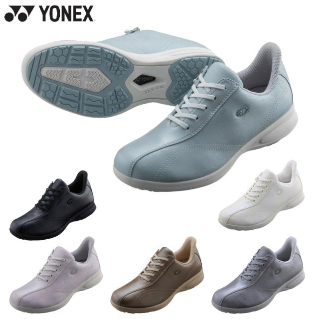 4.5E 幅広 ワイド ヨネックス レディース パワークッションL130W スニーカー 靴 シューズウォーキング 旅行 散歩 撥水 ホワイト 白 ブラック 黒 グレー ブルー 青 ピンク カーキ 灰色 送料無料 YONEX SHWL130W