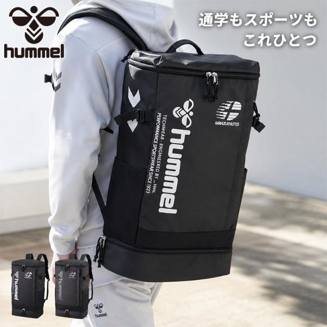 40L ヒュンメル メンズ レディース BOX BACKPACK 40 バッグ 鞄 バックパック リュック 通学 スポーツバッグ ボックスバッグ シューズ収納 部活 運動 ブラック 黒 送料無料 hummel HFB6165