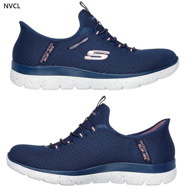 4E相当 幅広 ワイド スケッチャーズ レディース ハンズフリー スリップインズ SUMMITS サミッツ ローカット スニーカー 靴 シューズ 防水 ブラック 黒 グレー ネイビー 灰色 送料無料 SKECHERS 150199W_8