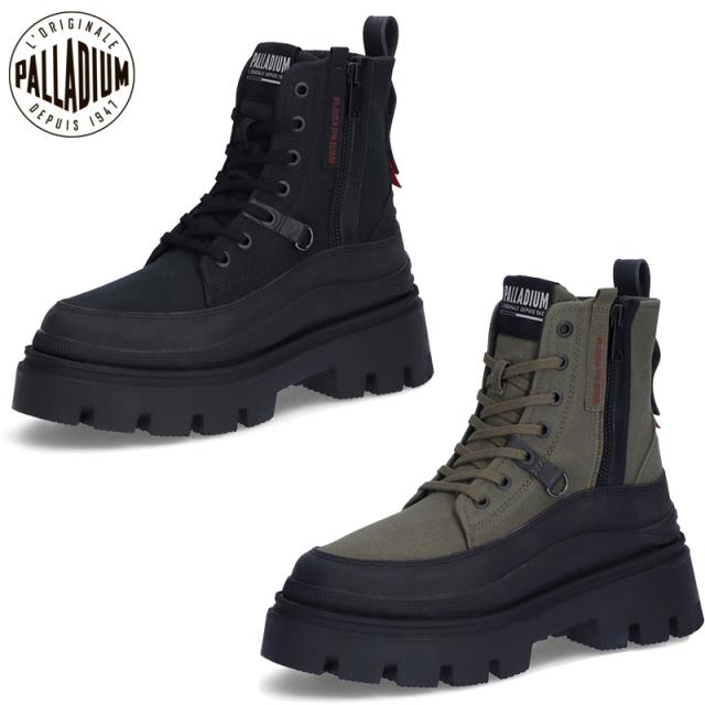 パラディウム レディース PALLASQUAD ZIP TX ブーツ 靴 シューズ ショート おしゃれ チャンキー ミリタリー ブラック 黒 カーキ 送料無料 PALLADIUM 99532