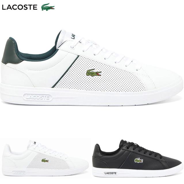 ラコステ メンズ ライトベース LITE BASE 224 1 SMA スニーカー 靴 シューズ ローカット パンチング レザー 本革 シンプル ホワイト 白 ブラック 黒 送料無料 LACOSTE 48SMA0113