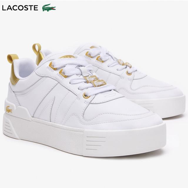 ラコステ レディース L002 123 3 CFA スニーカー 靴 シューズ 厚底 ローカット シンプル ゴールド ホワイト 白 送料無料 LACOSTE 45CFA0032
