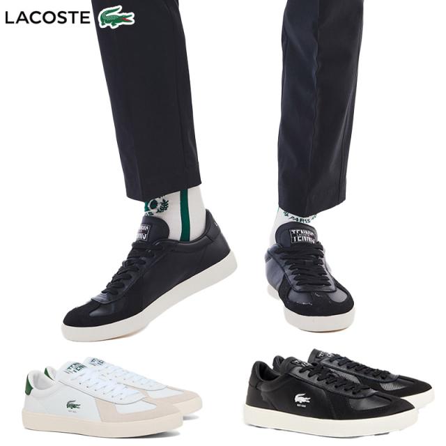 ラコステ メンズ BASESHOT PRO 125 3 SMA 靴 シューズ テニス 競技 クラシックコートシューズ ホワイト 白 ブラック 黒 送料無料 LACOSTE 49SMA0063