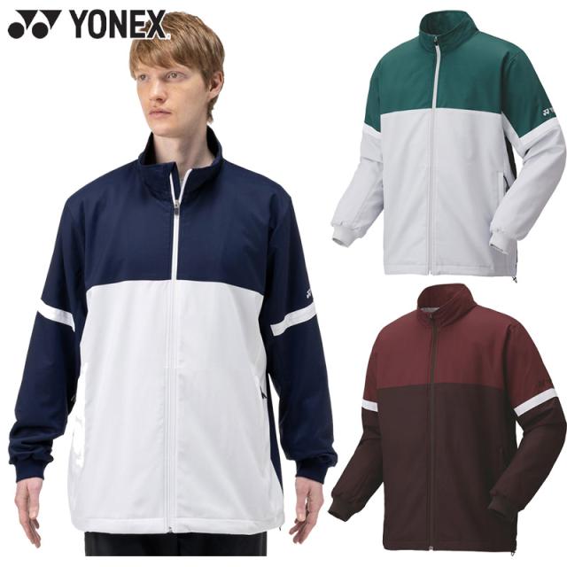 ヨネックス バドミントン 裏地付ウィンドウォーマーシャツ　ユニ 男女兼用　L ヨネックス YONEX バドミントンウェア メンズ 裏地付ウィンド