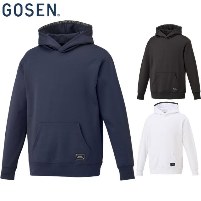 ゴーセン メンズ レディース 裏起毛ストレッチパーカー テニス ウェア 競技 トップス 長袖 運動 スポーツ ホワイト 白 ブラック 黒 ネイビー 送料無料 GOSEN W2542