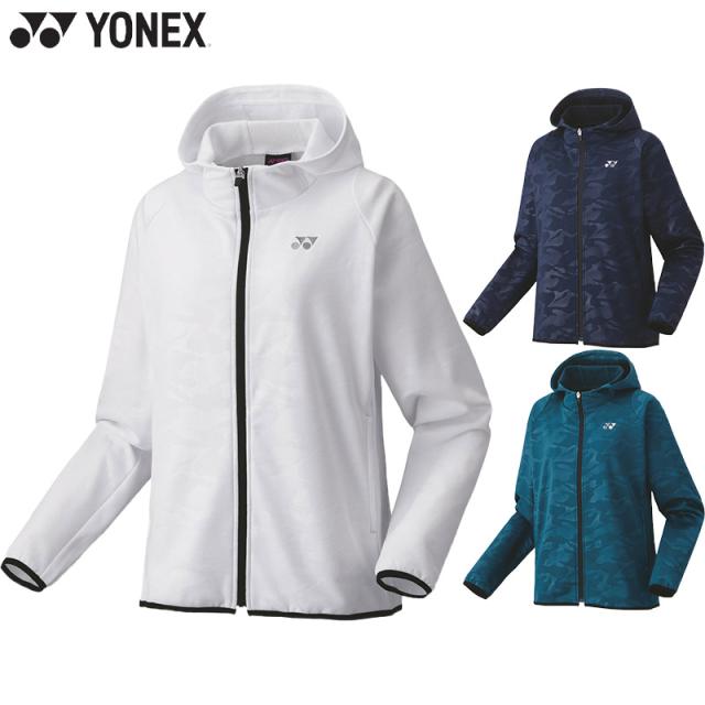 ヨネックス レディース ウィメンズニットウォームアップパーカー テニス ウェア 競技 トップス アウター 長袖 防寒 制電 運動 スポーツ ホワイト 白 ネイビー ブルー 青 送料無料 YONEX 58115