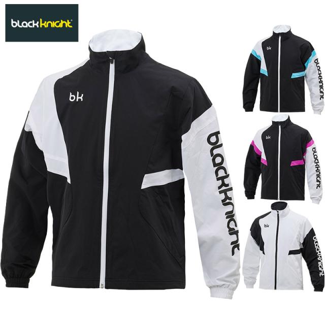 ブラックナイト メンズ レディース ジュニア ウォームアップジャケット バドミントン ウェア 競技 アウター 長袖 撥水 雨 運動 スポーツ ホワイト 白 ブラック 黒 送料無料 black knight T-5710U