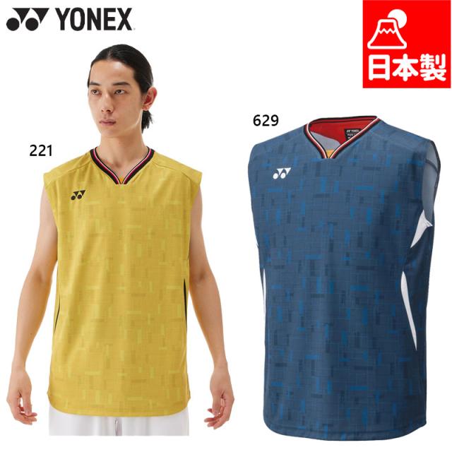 ヨネックス メンズ メンズゲームシャツ(ノースリーブ) バドミントン ウェア 競技 テニス ネイビー イエロー 黄色 送料無料 YONEX 10701