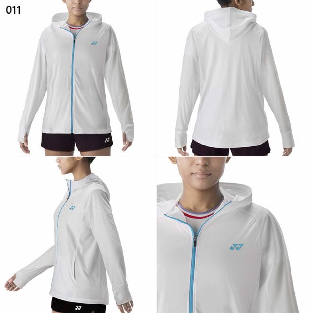 ヨネックス レディース ウィメンズニットウォームアップパーカー アパレル 長袖 ベリークール -3℃の涼感 UVカット 吸汗速乾 制電 ホワイト 白 ブラック 黒 ブルー 青 送料無料 YONEX 57076