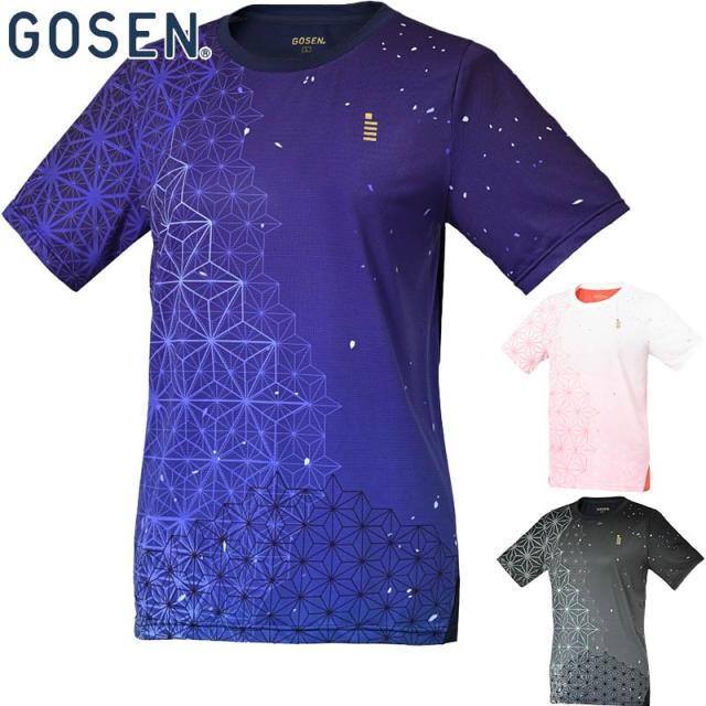 ゴーセン レディース ゲームシャツ テニス ウェア 競技 トップス 半袖 吸汗速乾 ストレッチ 運動 スポーツ ホワイト 白 ブラック 黒 ネイビー 送料無料 GOSEN T2501