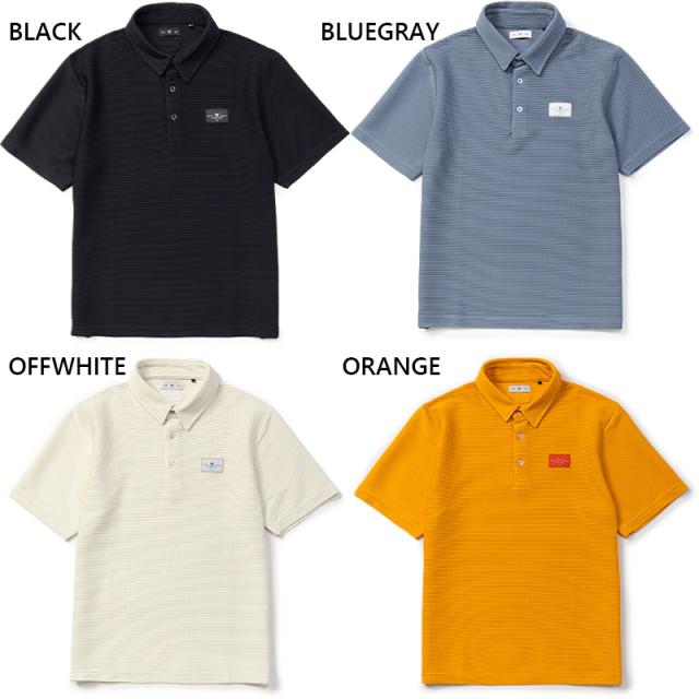 SY32 メンズ LACY JQ COLLAR SHIRTS アパレル ゴルフ トップス 半袖 ストレッチ 吸水速乾 UV加工 通気 運動 スポーツ ホワイト 白 ブラック 黒 グレー オレンジ 灰色 送料無料 SYthirty-two SYG-26S1-02_1