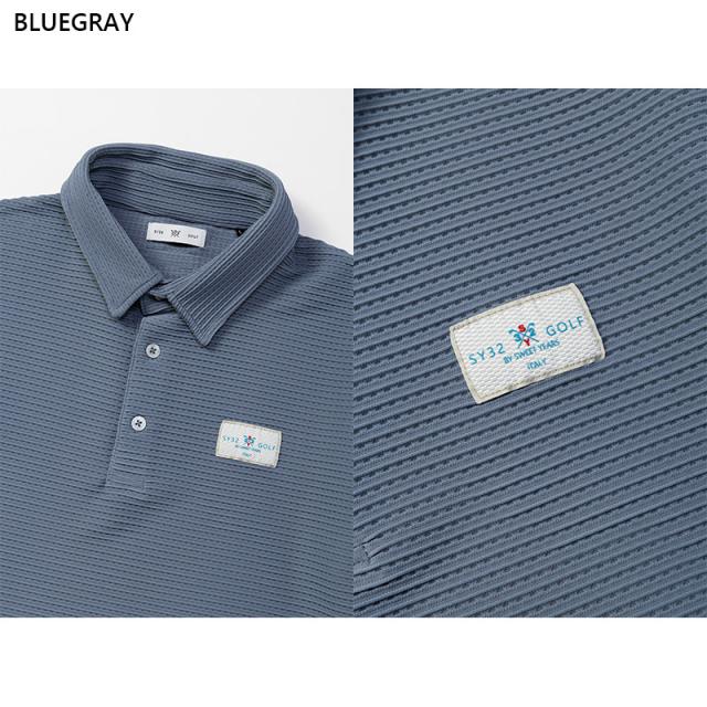 SY32 メンズ LACY JQ COLLAR SHIRTS アパレル ゴルフ トップス 半袖 ストレッチ 吸水速乾 UV加工 通気 運動 スポーツ ホワイト 白 ブラック 黒 グレー オレンジ 灰色 送料無料 SYthirty-two SYG-26S1-02_5